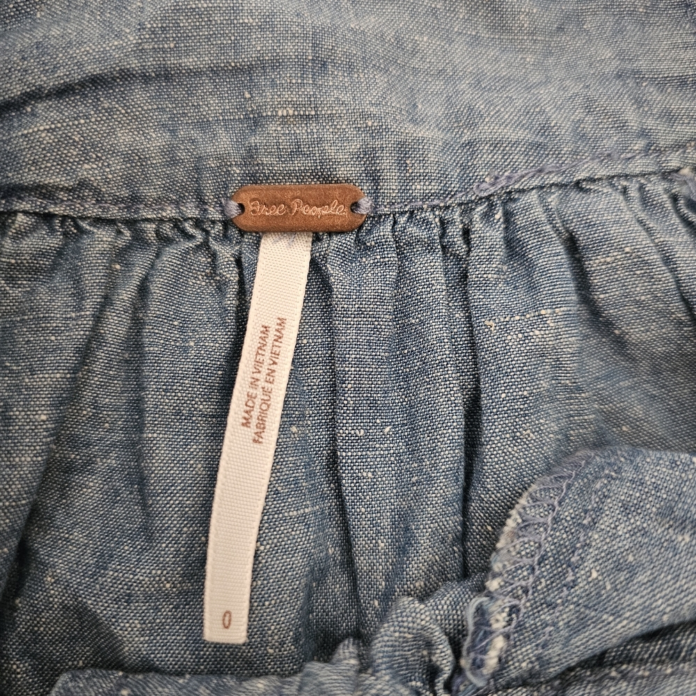 Free People Carolina Chambray Mini Dress 0 - Picture 5 of 7